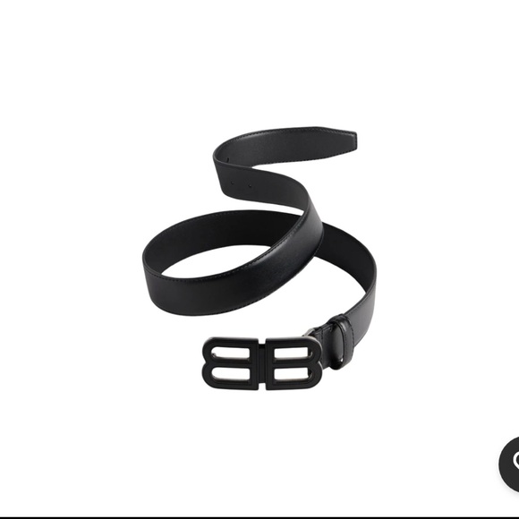 Balenciaga Black Logo Belt bb hourglass buckle - Picture 1 of 4